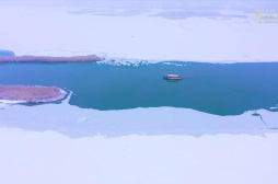 一场大雪之后，大自然在宁夏沙湖描画出独特风景